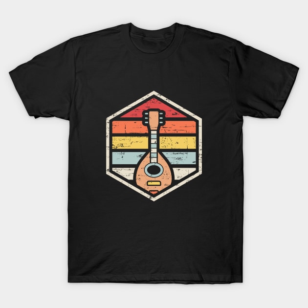 Retro Badge Mandolin T-Shirt by rojakdesigns